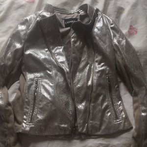 SOLD / Express Silver Snake-print Jacket (NEVER WORN)
